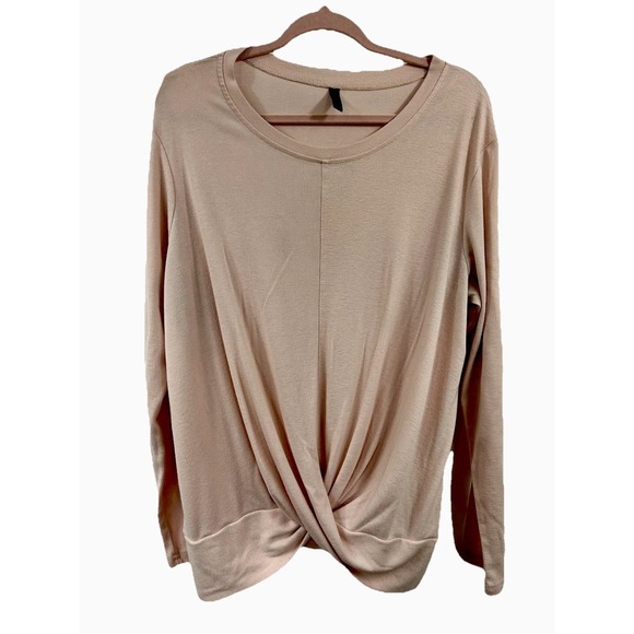 Hot Gift Tops - Hot Gift Blush Pink Twist Front Top XL Soft Girl Minimalist Basic Comfy Lounge